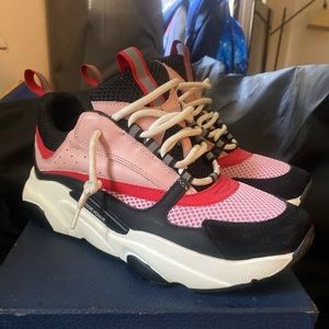 COPY - Dior B22 Size 41 EU/IT US 8 Mens 9.5 Womens Pink Mesh Pink & Red Calfskin